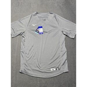 Mizuno 2-Button Aerolite Baseball Jersey‎ Shirt Charcoal Gray Medium New Perform